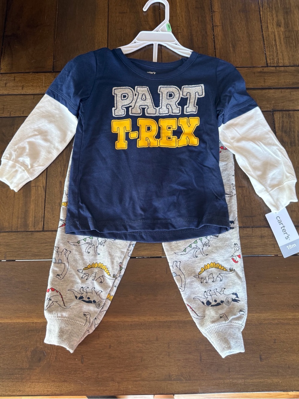 NWT Carter's Part T-Rex 2pc Pajama Set 18M Dinosaurs